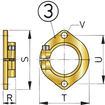 Vetus FLK50 - Mounting Flange for Bronze Stern Tube Ø 50 mm