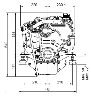 Solé Marine Diesel Engine Mini 17 With Technodrive Gear Box TMC40L, R=2.00:1
