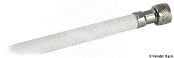 Osculati Oval White Door Boat Shower with Mizar Mixer and Push-Button Shower Head 185x131 mm with White Nylon Hose 2,5 meter - 15.240.60