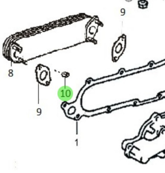 Nanni Diesel 970316198 - Flange Nut for Oil Cooler Filter Assembly