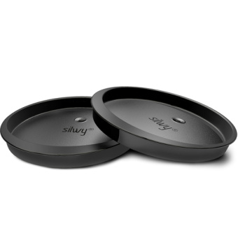 Silwy D000-0800-2 - Grace Gray Thermoplastic Elastomers Lid For Magnetic Drinking Cup With Hole For Straw, 2 Pieces