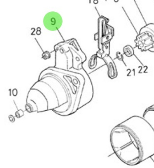 Nanni Diesel 970313458 - Starter Motor Housing Assembly for N3 and N4 Engines