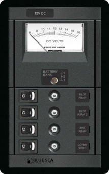 Blue Sea 1459 - Panel 360 DC 4pos Sw CLB Voltmeter V (replaces 1459B-BSS)