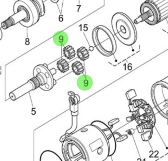 Nanni Diesel 970310977 - Starter Pinion Gear Assembly for N4 and TDI Engines