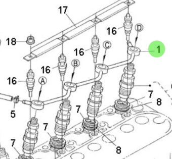 Nanni Diesel 970302813 - Fuel Overflow Pipe for Fuel Filter and Injection Line Systems