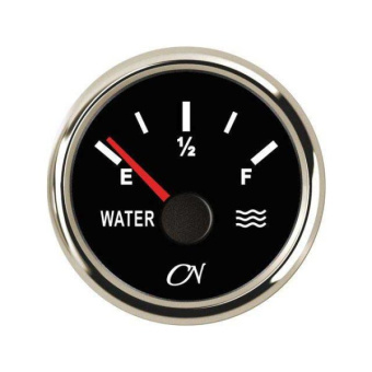 Water Meter - Black Dial, Chromium Bezel, 0-190 Ohm