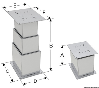 Osculati 48.743.24 - SQUARE Electrical Pedestal 2-/3-Stage 24V 15mm/sec