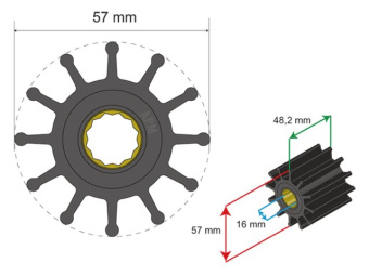 Albin 06-01-014 - Premium Impeller Kit