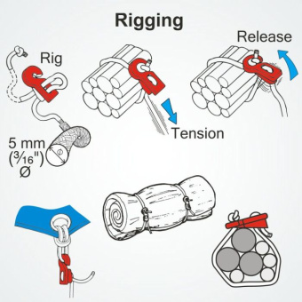 Clamcleat CL806 Jiffy Ties with 5 mm Rope, 6 pcs