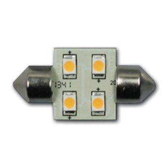 Hollex LED Festoon 10–30V 0.7W Warm White 4 LEDs 31mm