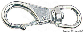 Osculati AISI 316 Stainless Steel Swivel Snap Hooks for Closed Eye Jibs