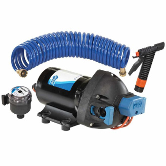 Jabsco 32901-0092 - 3.0 GPM Par-Max Washdown Pump Kit, 12V with 25' HoseCoil Hose