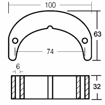 E. Polipodio Aluminium Plate For Outboard Engine 50/75 HP