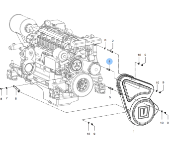 Vetus 08-01001 - Spacer Cover V-belt DT(A)44/66