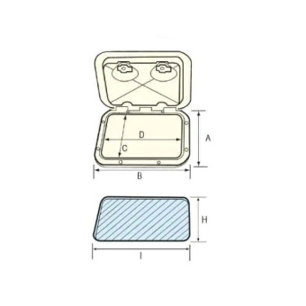 Nuova Rade 196361 - Hatch For VHF/RadioCD, 180x285mm, White