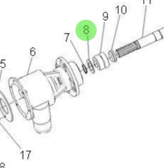 Nanni Diesel 970313128 - Sea Water Pump Washer for N4 and 4 Series Engines