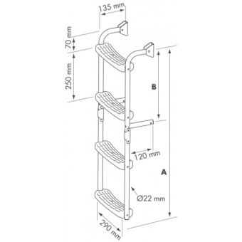 Plastimo Folding Ladders With 3 Fixed + 3 Mobile Steps