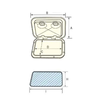 Nuova Rade 196301 - Top Line Hatch W/Lock, White, 315x440mm