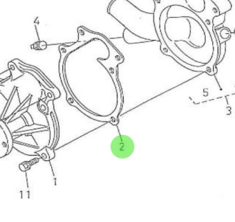 Nanni Diesel 970310994 - Fresh Water Pump Gasket for Marine Engines