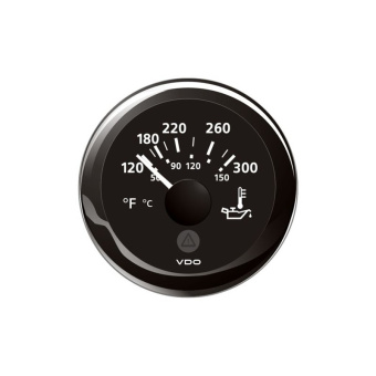 VDO A2C59514165 - Engine oil Temperature 120°-300°F / 50°-150°C Black ViewLine 52 mm