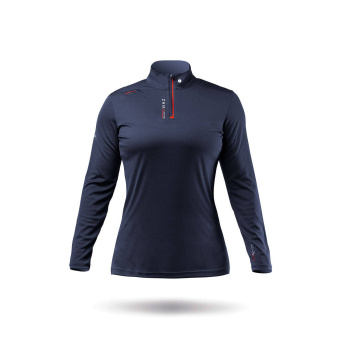 Plastimo 70291 - Women's UVActive High Collar 1/4 Zip Top Navy Size L