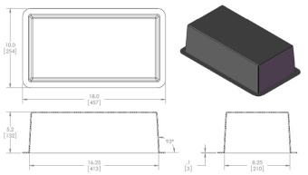 MSI TB168 Blank 16" x 8" ABS Plastic Transition Box