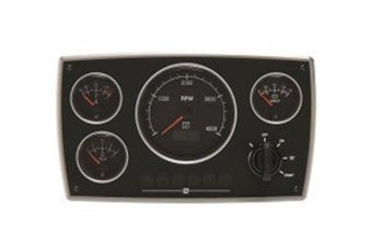 Vetus MPA34BS2 - Instrument Panel MPA34, 12V, 4 Instruments (0-4000 rpm), Black Dial