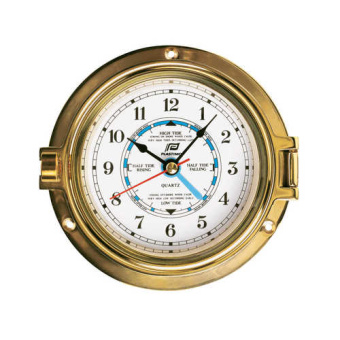 Plastimo 56051 - 4,5" Solid Brass Porthole Clock And Tide Indicator