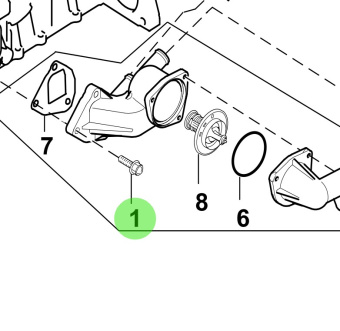 Bukh 25484-3A001 - Coolant Hose for Oil Cooler Feed on S270J Engines