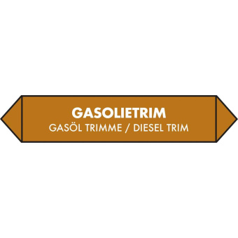 Marine Diesel Trim Pipe Identification Sticker, Dutch / German / English, Soft PVC