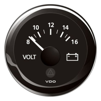 VDO A2C59512545 - Voltmeter 8-16V Black ViewLine 52 mm