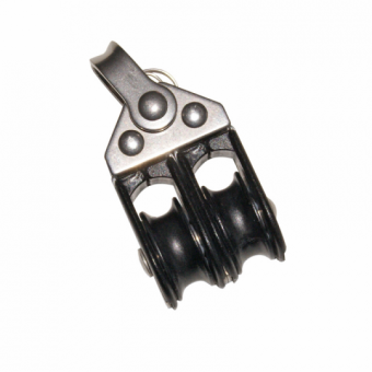 Viadana Delrin Ball Bearing Double Block with Shackle for Rope up to 6-12 mm, 22-57 mm Sheaves