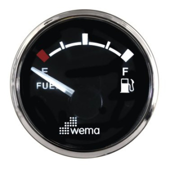 Wema 110620 Silverline Ø52mm Fuel Level - EU Standard 0-190 Ohm - Black Chrome