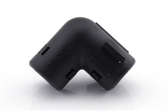 Ripca 90° Elbow Connectors for Convoluted Tubing, Black Plastic, Pack of 10