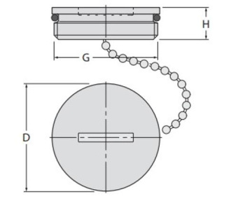 Guidi KIT1170SC Spare Plug with O-Ring, Chain and Screw, 1 1/2" BSPP, Chromed Brass