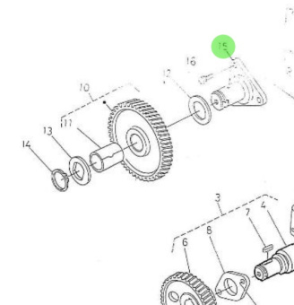 Nanni Diesel 970307930 - Idler Gear Shaft for Camshaft Assembly
