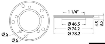 Osculati 52.746.10 - Mounting Flange for Level Sensors from S5 to S3