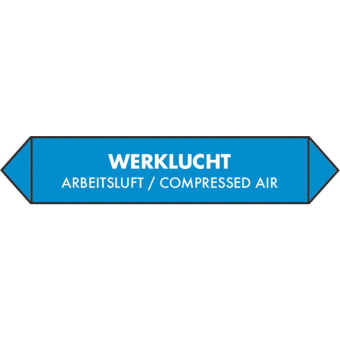 Marine Compressed Air Pipe Identification Sticker, Dutch, German & English, Soft PVC, 150×30 mm