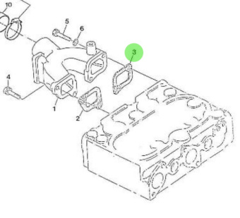 Nanni Diesel 970495103 - Intake Manifold Gasket for HE Series Engines