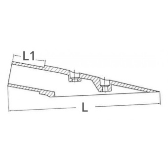 FNI AISI 316 Stainless Steel 16° Tilted Handrail Terminal for Ø22 mm Tube, 120 mm