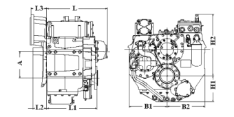 ZF25 Hydraulic Gearbox Reduction i.A and i.B 1.97:1