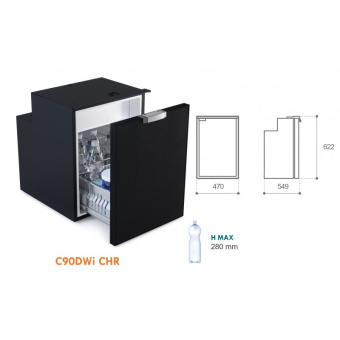 Vitrifrigo 0402-0348 - Chromelock Refrigerator Freezer C62 Dw Black