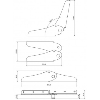 Mavi.Mare Pair Of Hinges AISI 316 230 mm + 250 mm