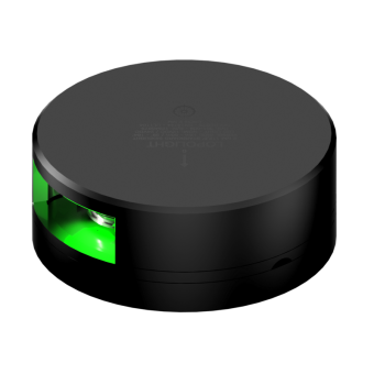 Lopolight 301-008-B-UL 6M - Navigation Light 2NM 112,5° Green, Starboard, Black Anodized