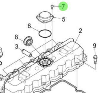 Nanni Diesel 970310810 - Cylinder Head Cover Screw for N4 and TDI Engines