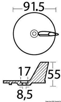 Osculati 43.256.01 - Aluminium Anode For Yamaha/Mariner 20/50 HP