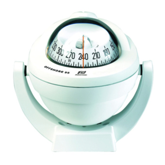 Plastimo 65741 - Compass Offshore 95 White, White Conical Card, Bracket, Zone ABC