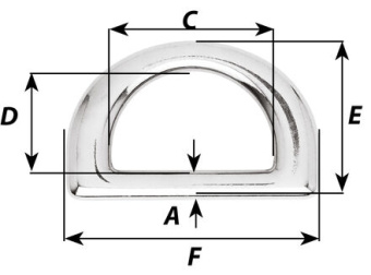 Wichard 16506 - D-Ring HR SS 10 x 45.5 mm