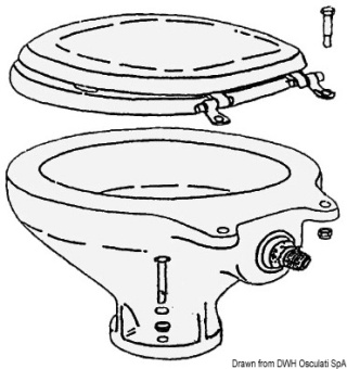 Osculati 50.207.37 - Space Saver Spare Porcelain Toilet Bowl