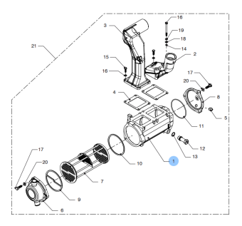 Vetus 16-3774 - Aftercooler Housing 4 Cylinder